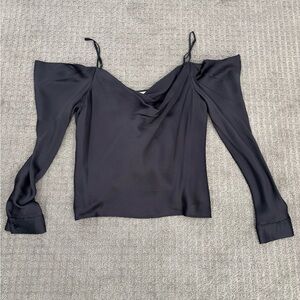 L'AGENCE Black Off-Shoulder Blouse